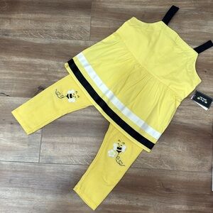 Gymboree Yellow and Black Sleeveless Top and leggings set